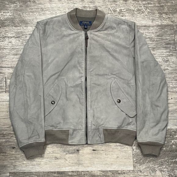 Polo Ralph Lauren Other - Polo Grey Suede Bomber Jacket Large